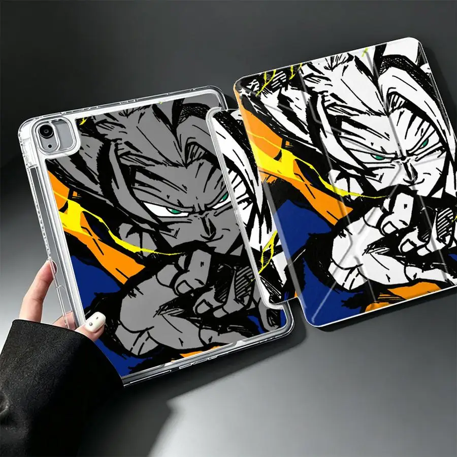 Tablet Case For Samsung Galaxy Tab A11 S8 A8 S7 FE S9 Plus A9 Plus S10 Lite With Pen Slot Cover Dragon Bll Son Goku Vegta