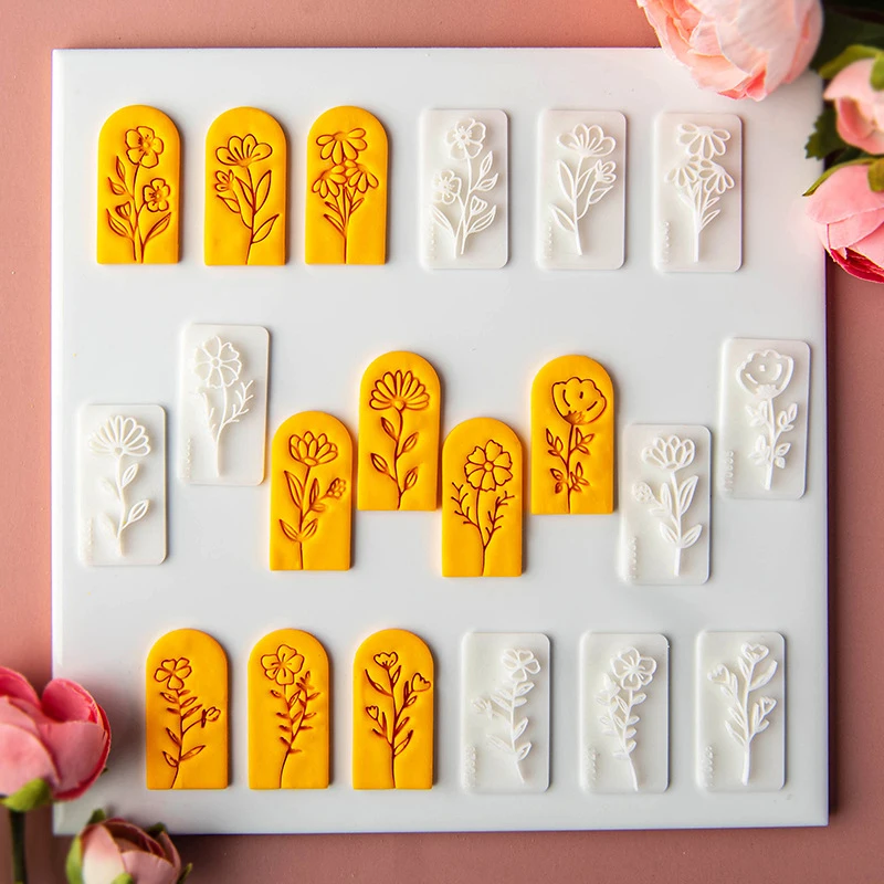 

Новые штампы с цветами и растениями, фрезы для сережек из полимерной глины, впечатление, цветочные листья, тиснение, керамическая глина, серьги «сделай сам», ювелирные инструменты