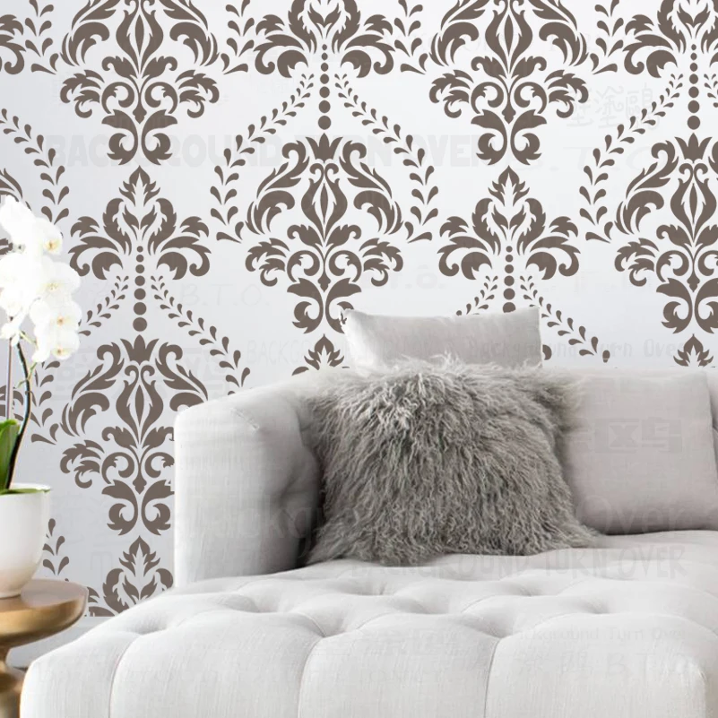 30cm - 70cm Stencil Wall For Painting Decor Plaster Decorative Decors Template Rococo Baroque Retro Luxury Vintage S004