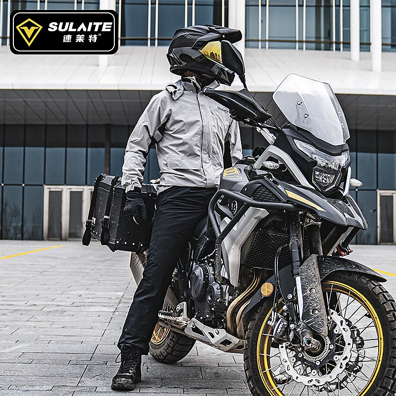 SULAITE-chubasquero impermeable para motocicleta para hombre y mujer, ropa de lluvia para exteriores, mono ultrafino, abrigo de lluvia, protección para ciclismo y senderismo