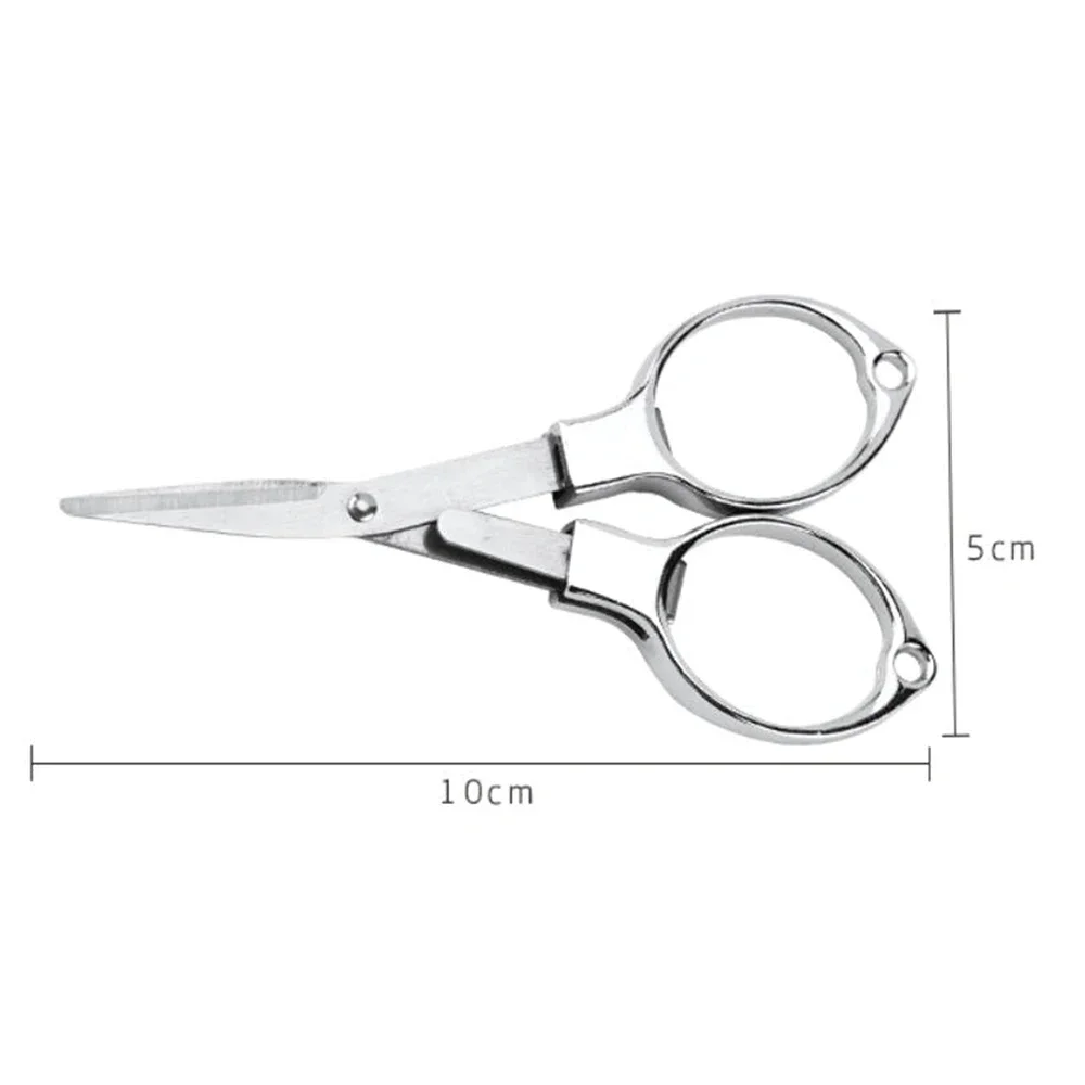 1/2PCS Mini Folding Scissors Metal Stainless Steel for Fishing Line Sewing Coils Wire Tools Needlework Scissors