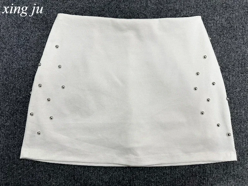 Women Singer Jazz Dance Costume Concert Performance White Tight Short Tops Nightclub Stage Irregular Tassel Skirt Kpop Outfits