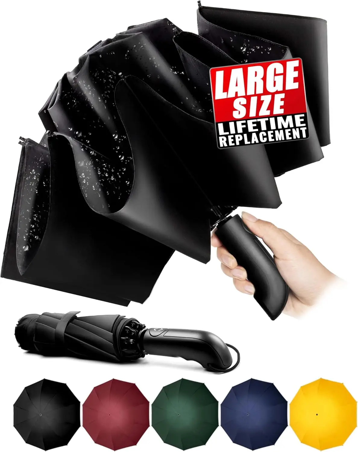 

Inverted Umbrella Compact Windproof- Automatic reverse Umbrellas for Rain - Folding Portable 10 Ribs Large Umbrella