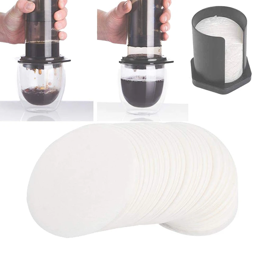 350PCS Round Disposable Drip Coffee Filter Paper Strainers for Aeropress Coffee Maker and Espresso Maker