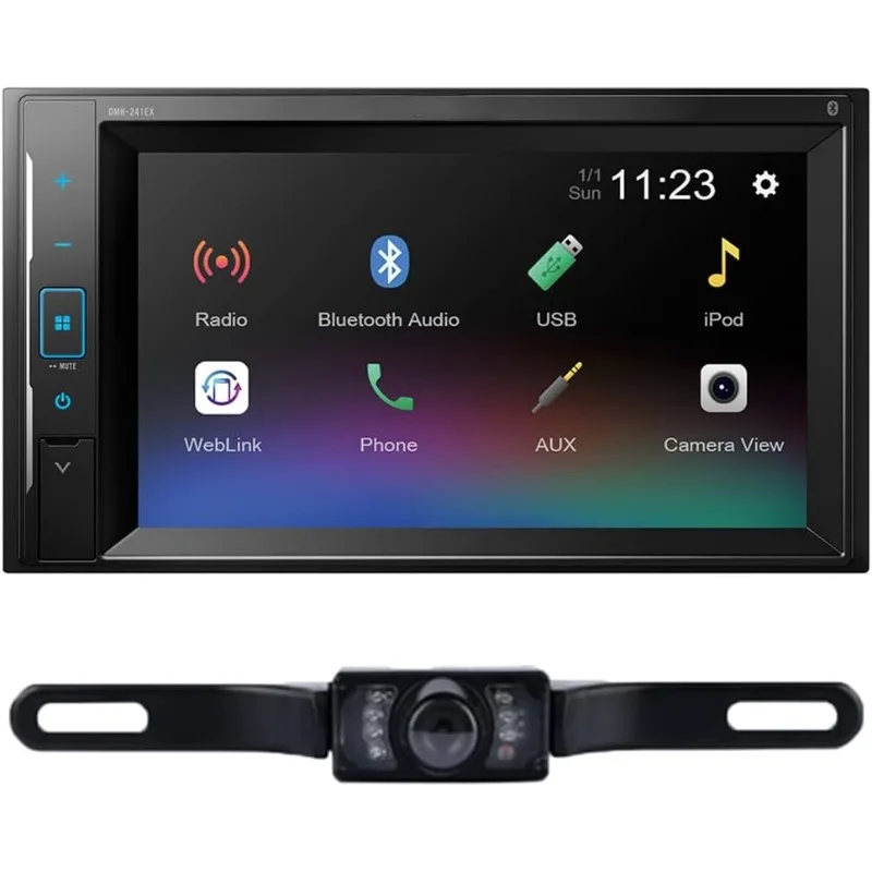 DMH-241EX Digital Multimedia Receiver (Does not Play Discs) Bundled with + (1) License Plate Style Backup Camera