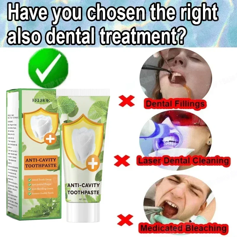 La dentifrice anti-carie répare les cavités, élimine les cavités, nettoie la plaque, blanchit les dents et rafraîchit l'haleine