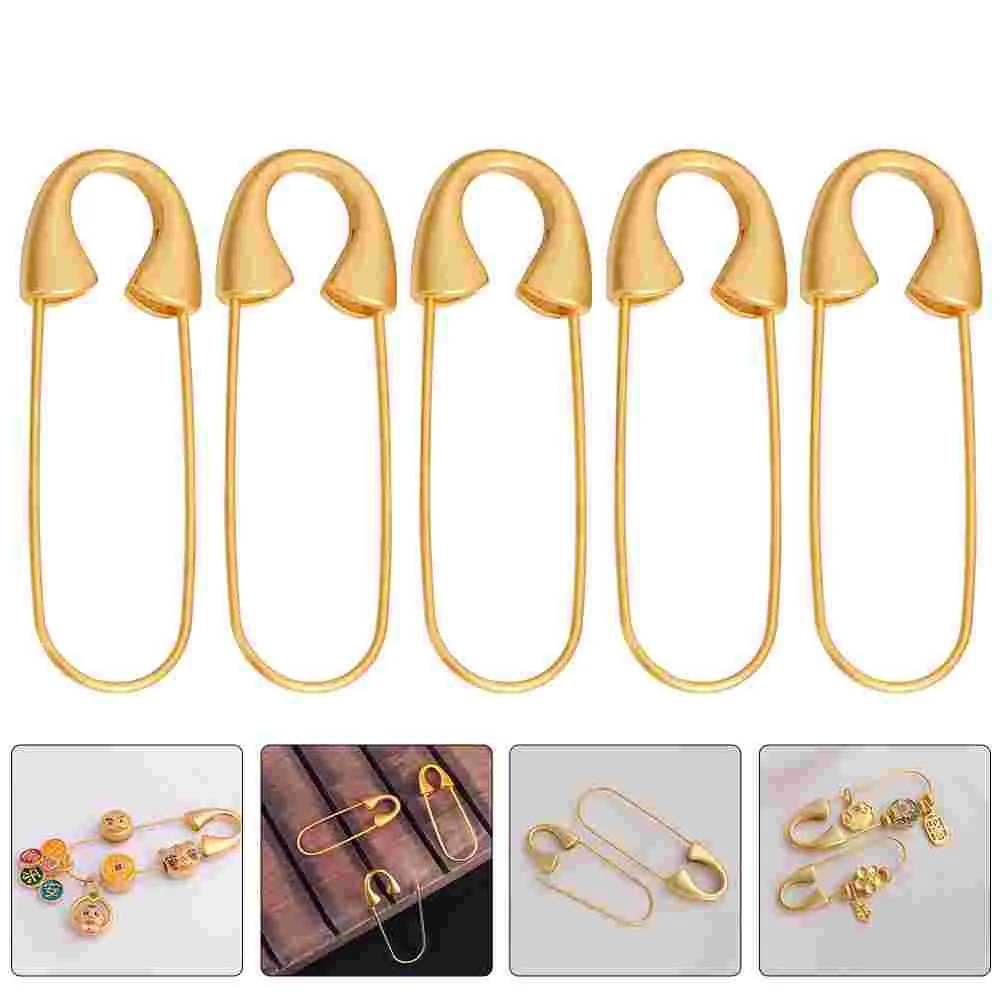 

5 Pcs Safety Pin Gold Clothes Pins Shirt Metal Brooch Bride Small for Backpacks