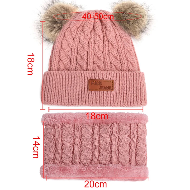 Chapéu de malha cachecol e luvas para crianças, Beanie Set for Toddler, inverno