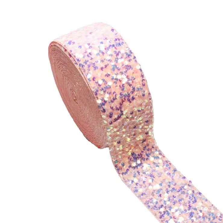 New Sequin ribbon 3inch 75mm DIY for Hairbows Craft Materials 20yards in stock