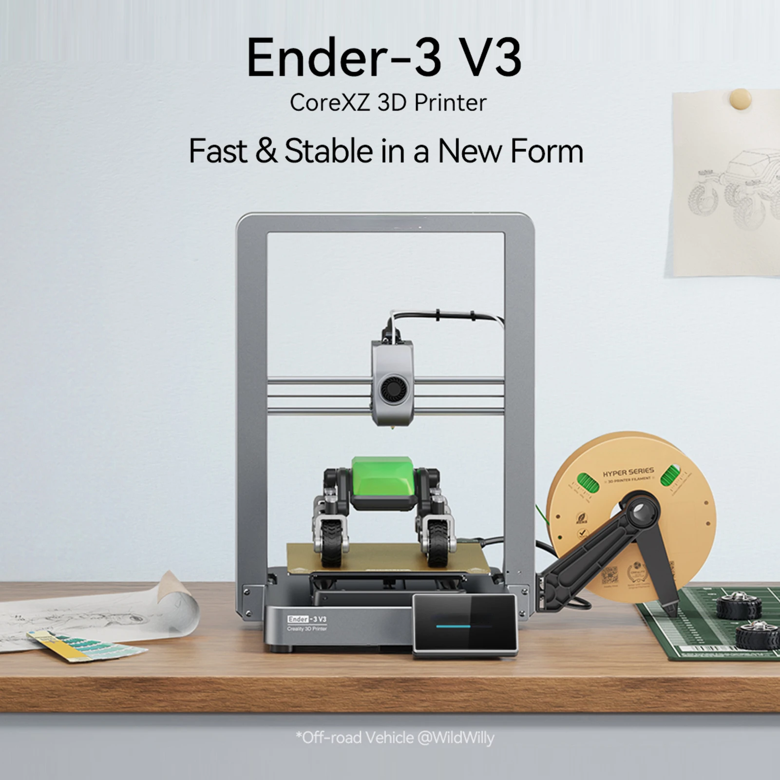 Creality Ender-3 V3 Speedy 600mm/s CoreXZ 3D Printer with Dual-gear Direct Extruder PEI Printing Platform Support Auto-leveling