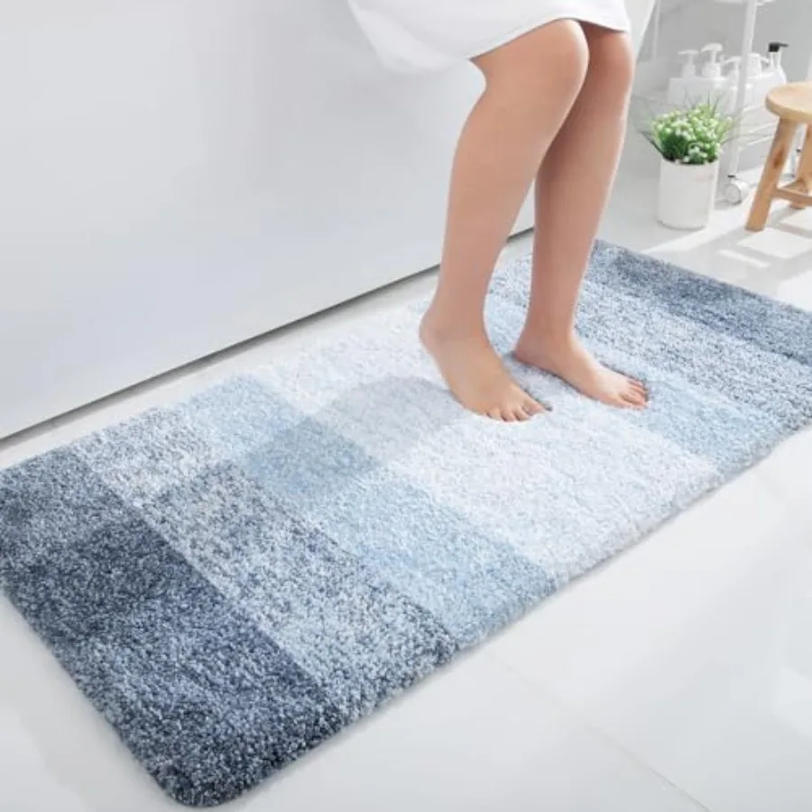 

Bathroom Runner Rugs 40x24 Extra Soft Absorbent Microfiber Bath Rugs Rubber Backing Quick Dry Machine Washable Bath Mats for Ba