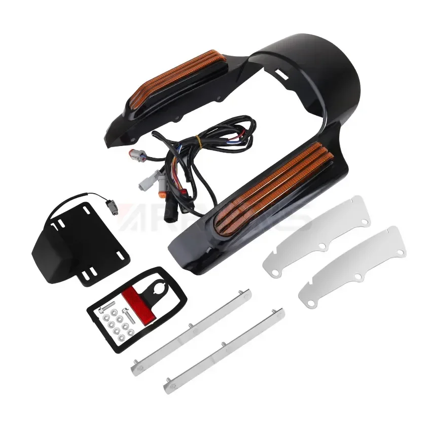 Luz de freno para motocicleta, señal de giro, extensión de guardabarros trasero, Fascia para Harley Touring Road King Electra Glide 2009-2020