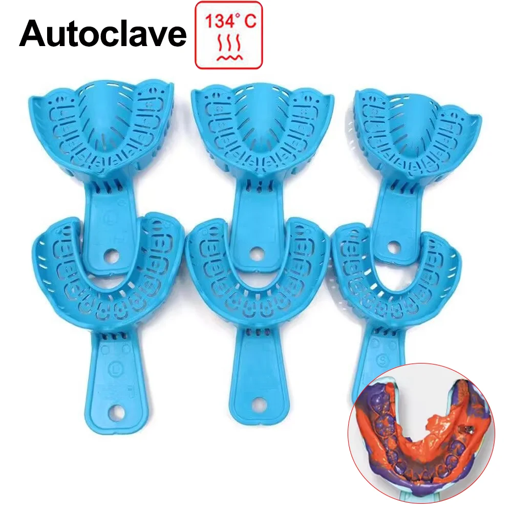 

Autoclavable Dental Impression Trays 2 Pcs Full Mouth Teeth Mold Tray Plastic Large Medium Small Lab Dentistry Tools