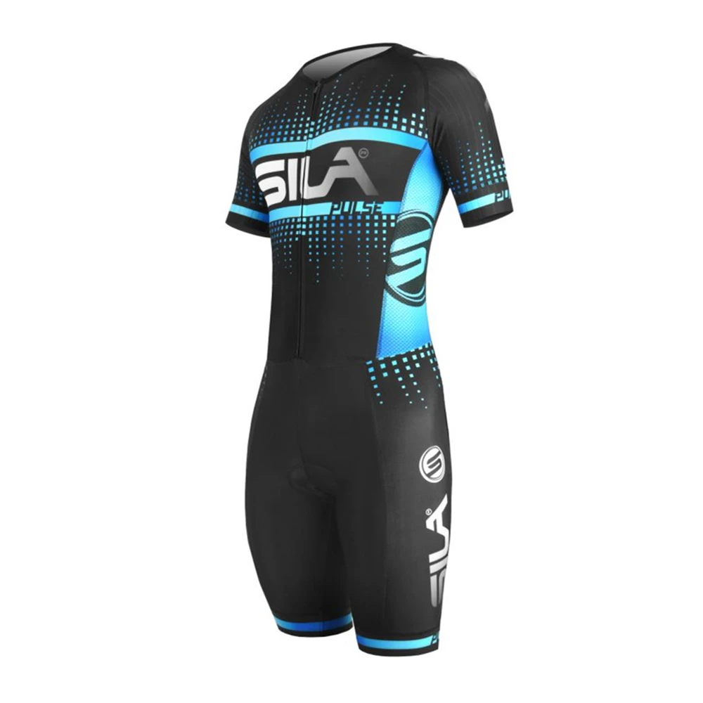 SILA 2021 Men Triathlon Suit Short Sleeve Bicycle Skinsuit Trisuit Cycling Jersey Jumpsuit Ropa Mono Ciclismo Hombre Macaquinho