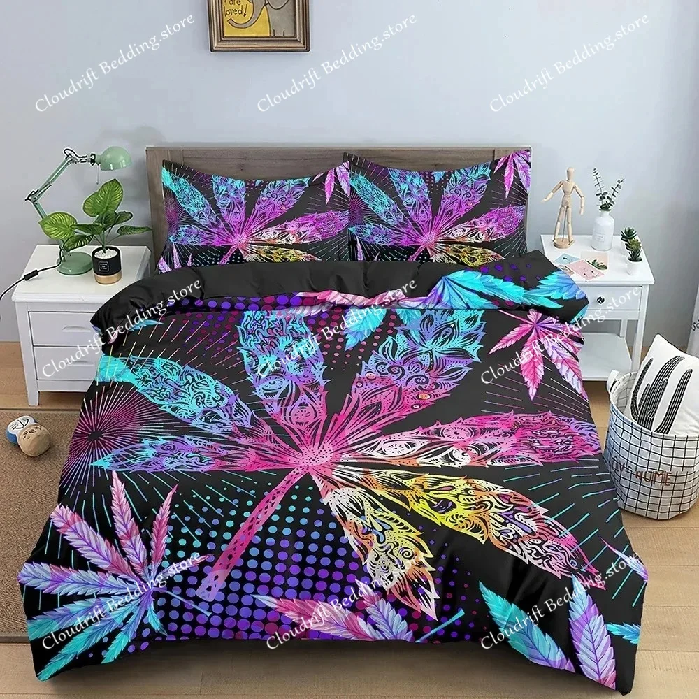 

Комплект постельного белья «Кленовый лист»: пододеяльник с 3D-принтом, наволочки, одеяло для спальни, домашний текстиль (односпальный/королевский размер)