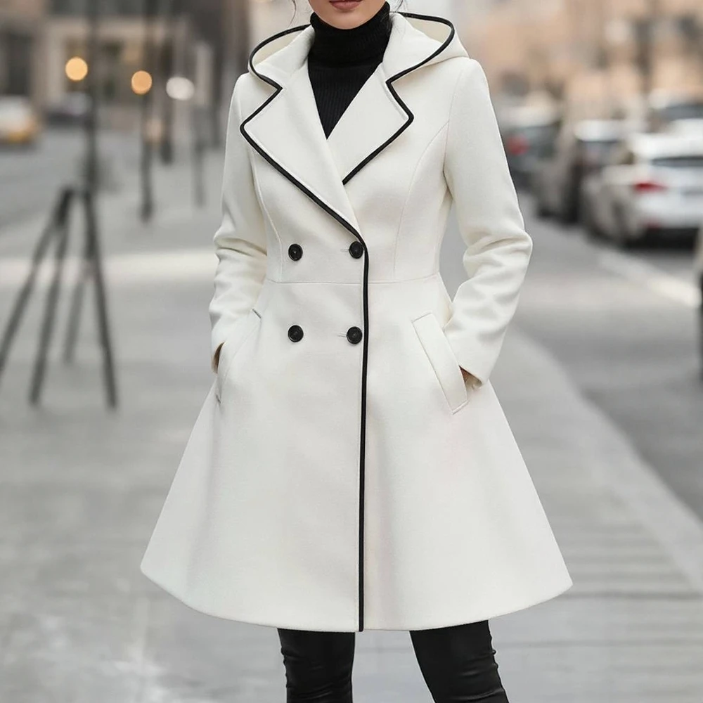 

Winter Casual Style Women's Coat Decorative Elements Absent Comfortable Fit Upperwear For Cold Weather