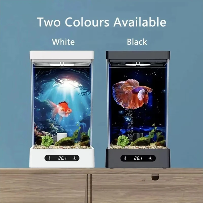 

1PCS Smart Betta Dedicated Fish Tank Desktop Mini Small Ecological Self-circulating Desk Aquarium Fish Tank