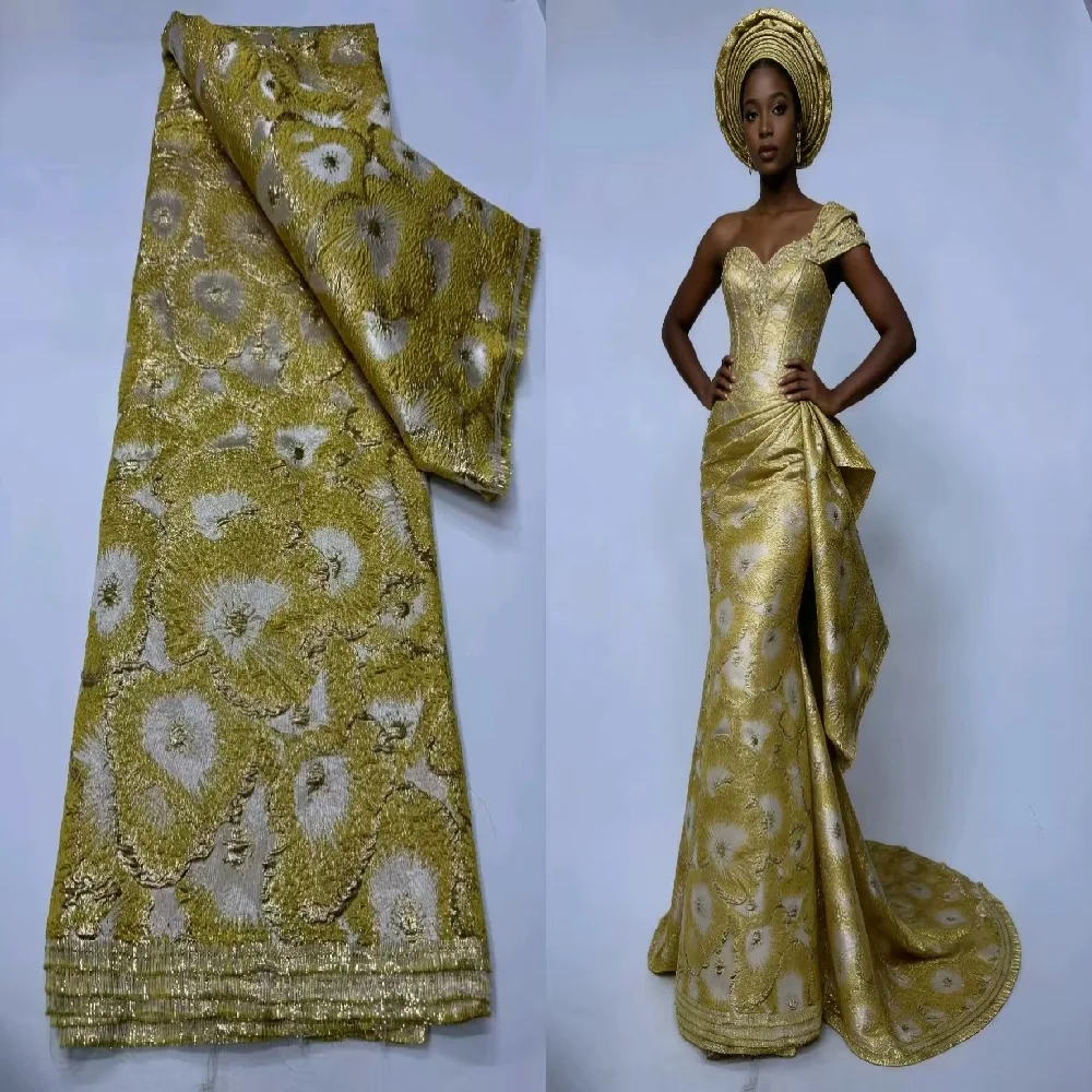 

Африканское дамасское кружево 2026: Нигерийская парчовая ткань для самостоятельного дизайна, жаккардовый дамаск для пошива африканских свадебных нарядов