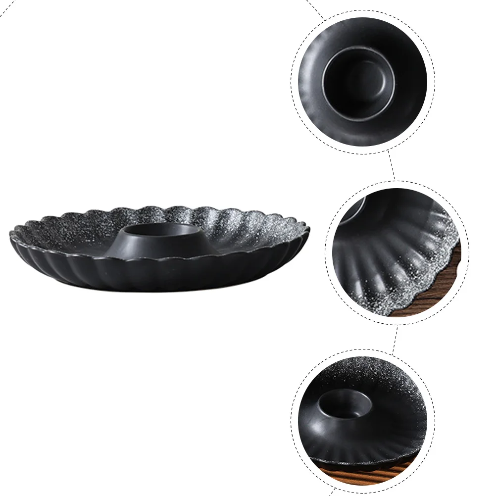 

Ceramic Dumpling Plate Round Sushi Plate Japanese Style Serving Dish Sauce Dip Holder Home Restaurant Use Sushi Plates