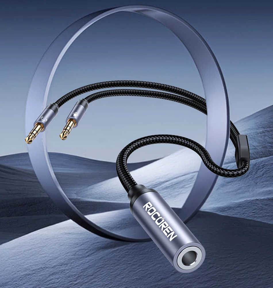 Rocoren 3,5-mm-Buchse Aux-Audio-Splitter-Kabel 2-Wege-Aux-Stecker auf doppelte Buchse Kopfhörer-Audio-Adapter für Kopfhörer Telefon Desktop – Detail 6