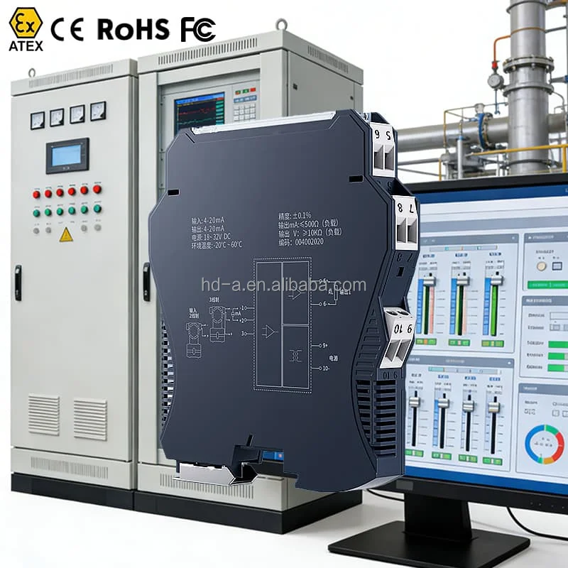 Price signal Isolation Converter 0-10v Rs485 Voltage signal Isolator Loop Powered RTD/TC 24VDC 4-20ma Signal Isolator for Plc