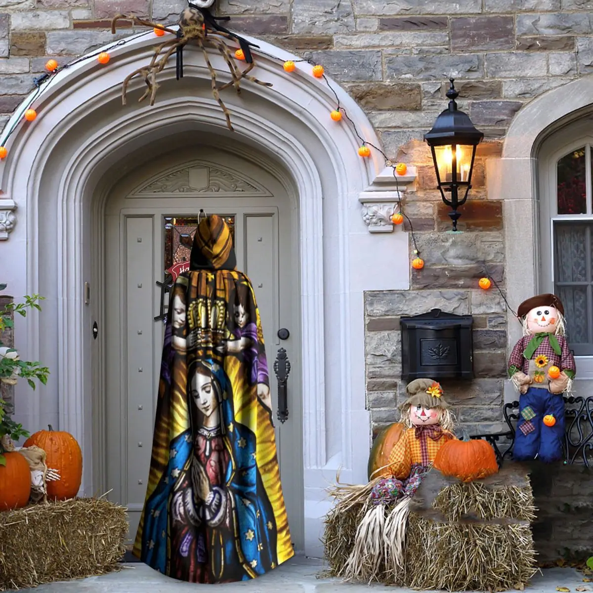 동부 유럽 성모 마리아 긴 후드 망토 마녀 중세 의상 코스프레 케이프 할로윈 코트 성인 유니섹스