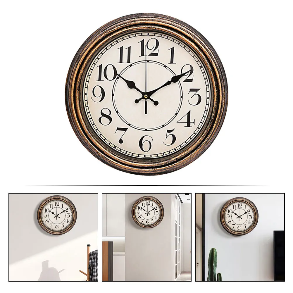 

Vintage Gilt Wall Clock Retro Style Silent Quartz Decorative Timepiece For Living Room Bedroom Office Home Décor Pendant