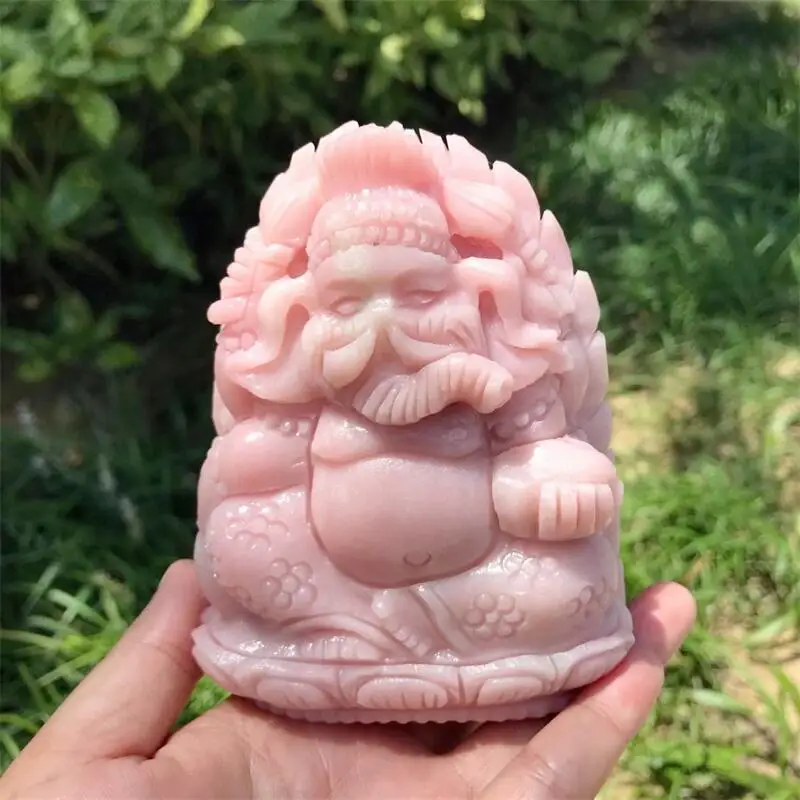 12CM Natural Pink Opal Ganesha Carving Polished Animal Powerful Statue For Home Decoration Gift 1PCS