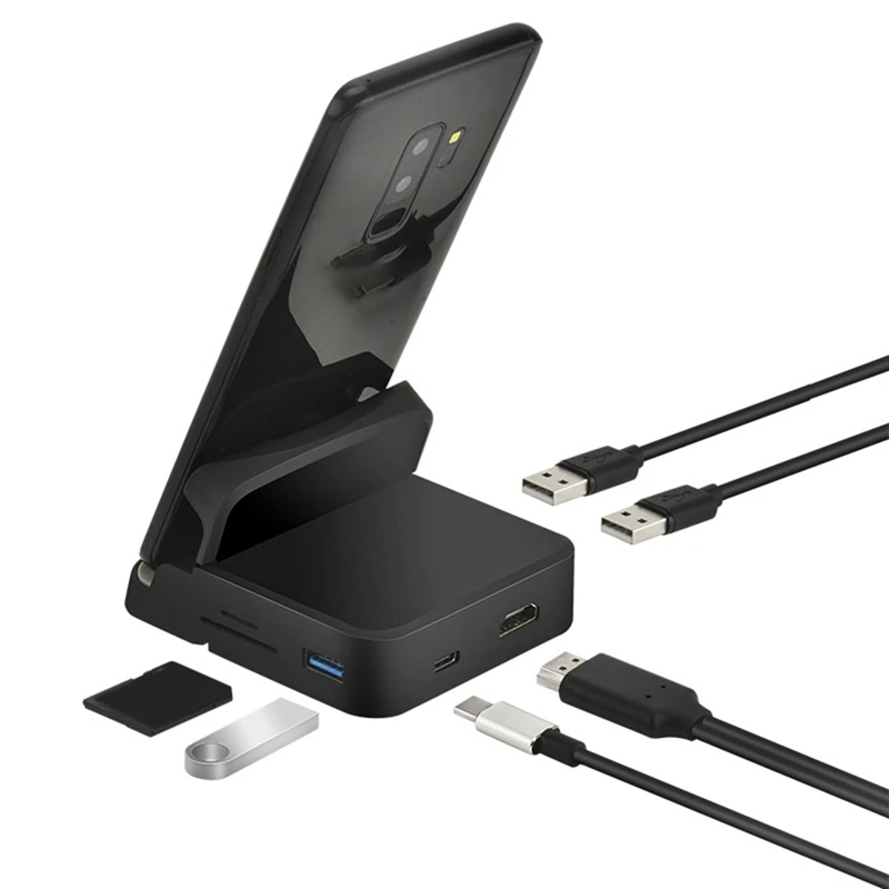 8 في 1 USB C HUB محطة إرساء حامل هاتف محطة Dex Pad USB C إلى متوافق مع قاعدة شاحن الطاقة لـ