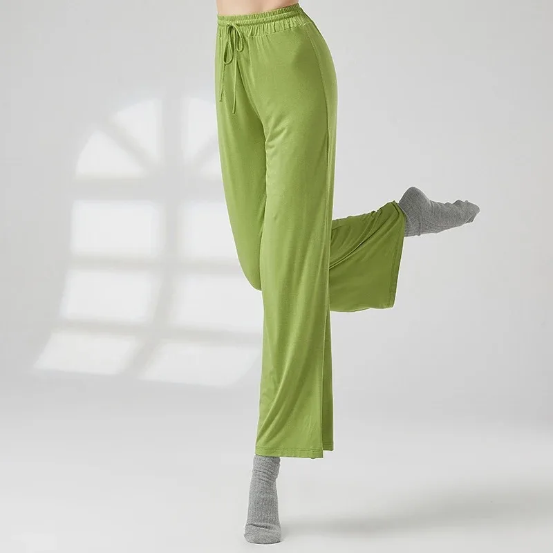 Classic Dance Pants Women Modern Dance Wide Leg Pant Soft Comfortable Yoga Body Rhyme Trainning Trousers Drawstring Elegant