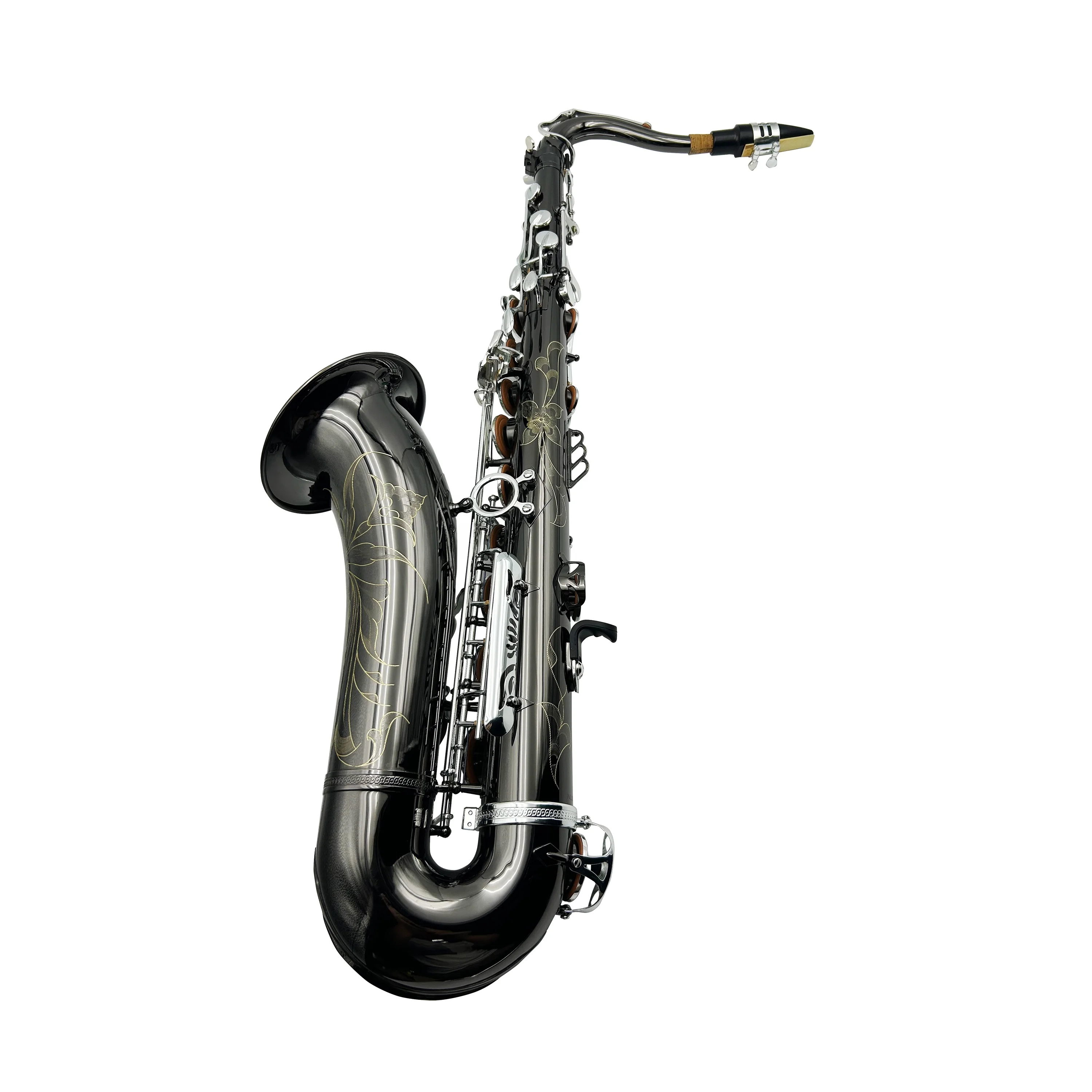 SEASOUND OEM Professional Black Nickel Body Silver Tenor Saxophone JYTS103DBNS with Exceptional Tone
