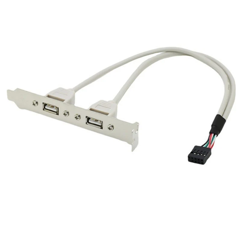 OULLX 4-Port-2-Port USB 2.0 Motherboard-Erweiterungshalterung für die hintere Panel auf IDC 9-poliges Motherboard-USB-Kabel-Host-Adapter – Detail 4