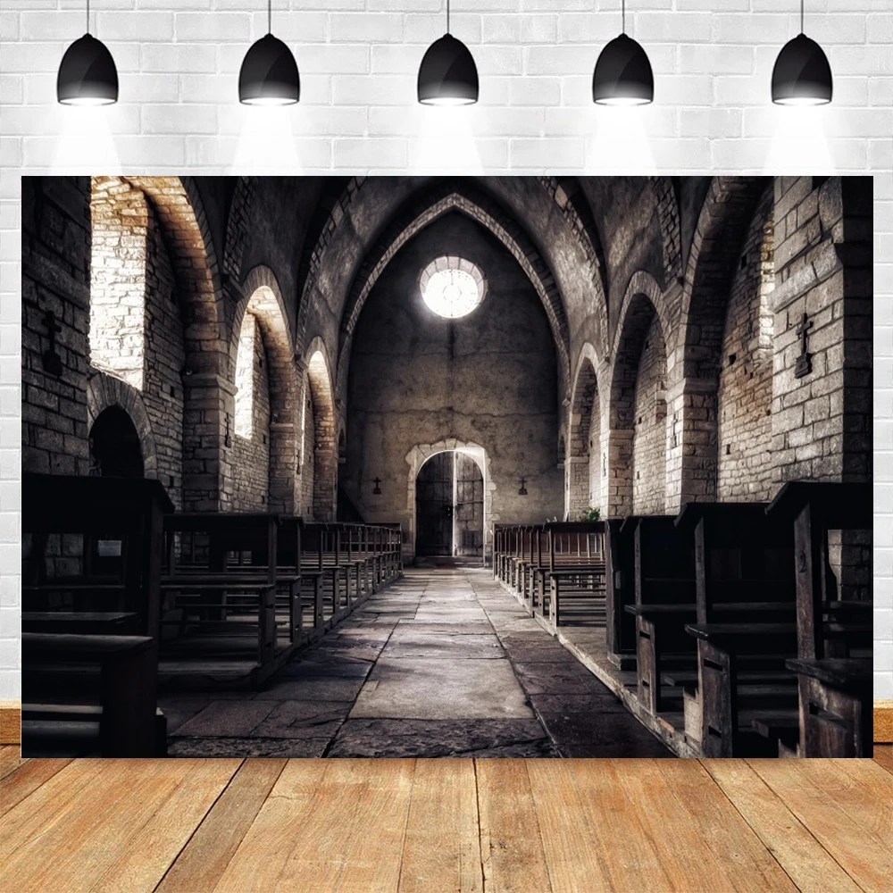 Photography Backdrop Vintage Bohomia Colorful Glass Window Church Photographic Background Polyester Cloth Photo Studio Props