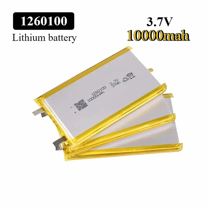 1260100 Battery 3.7V 10000mAh Polymer Li-ion Rechargeable High Capacity for Toy Power Bank GPS Camping Light DIY Batteries