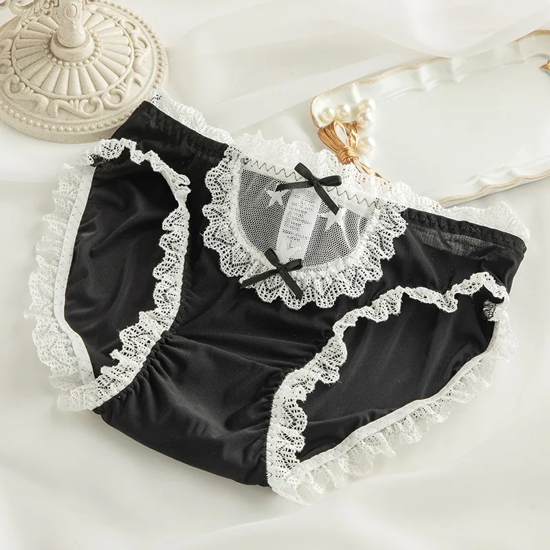 Lolita Girls Underwear Cotton Crotch Underwear Lace Middle Waist Hip Panties