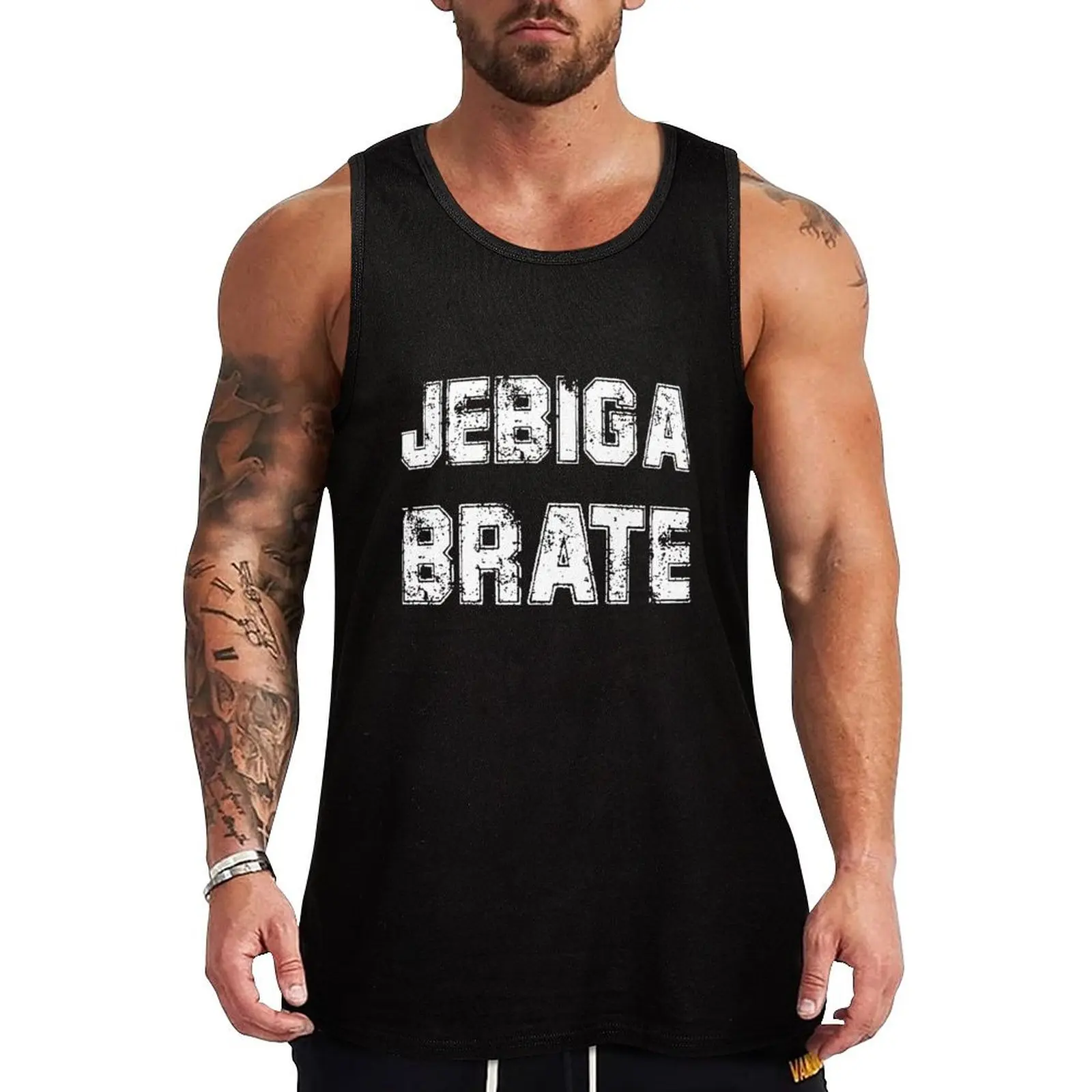 Jebiga Brate Balkan Slang Bosnia Croatia Serbia Tank Top Basic Layering Tank Top Casual Sleeveless Soft Shirt