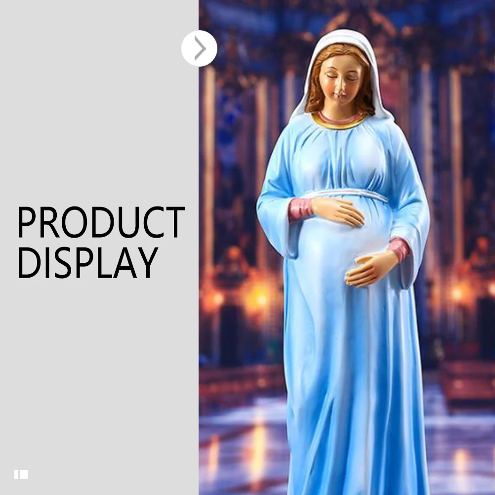 

Creative Virgin Mary Statue Resin Decoration Home Office Desktop Catholic Figurine Church Ornament Divine Adornment Faith Resin