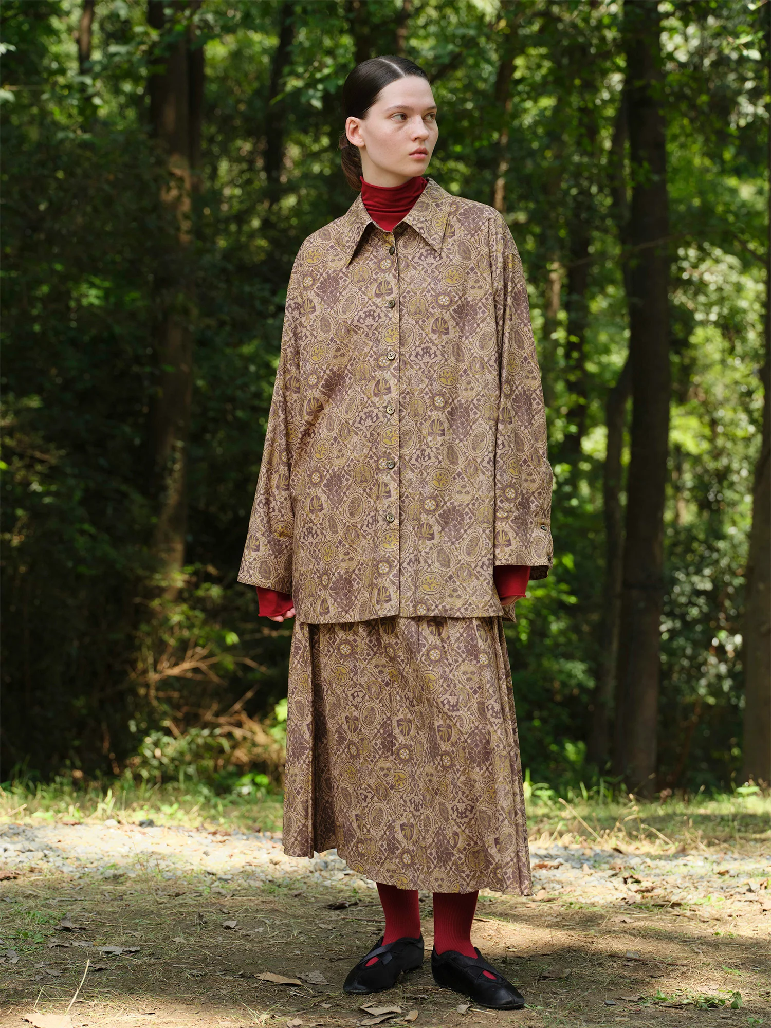 

New Chinese Sle Loose Plant System Faionable Pleated irt Bo Lazy Sle Coat Blue Dot Trendy Women's Cotton irt