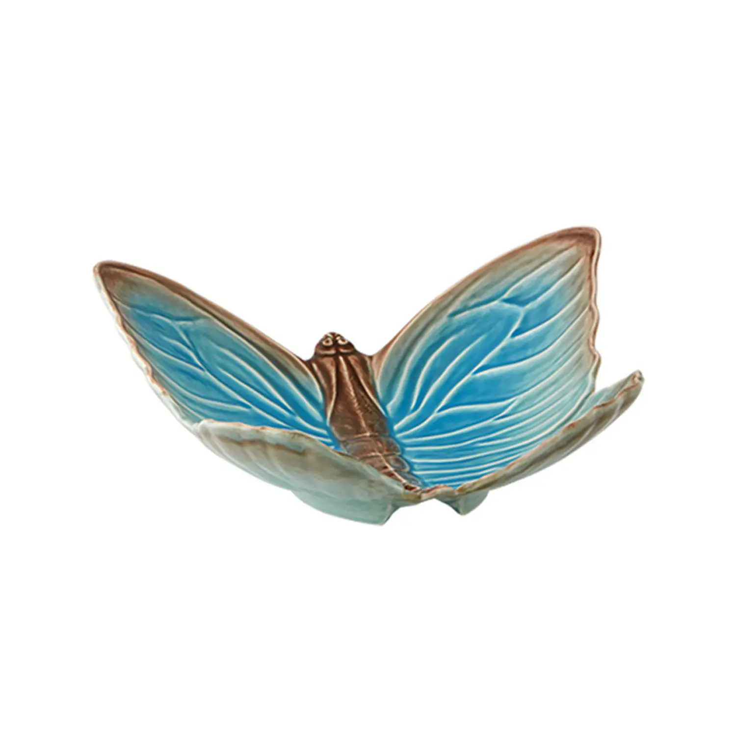 Home Ornament Elegant Butterfly Themed Stoneware Plate Creative Decorative Dish
