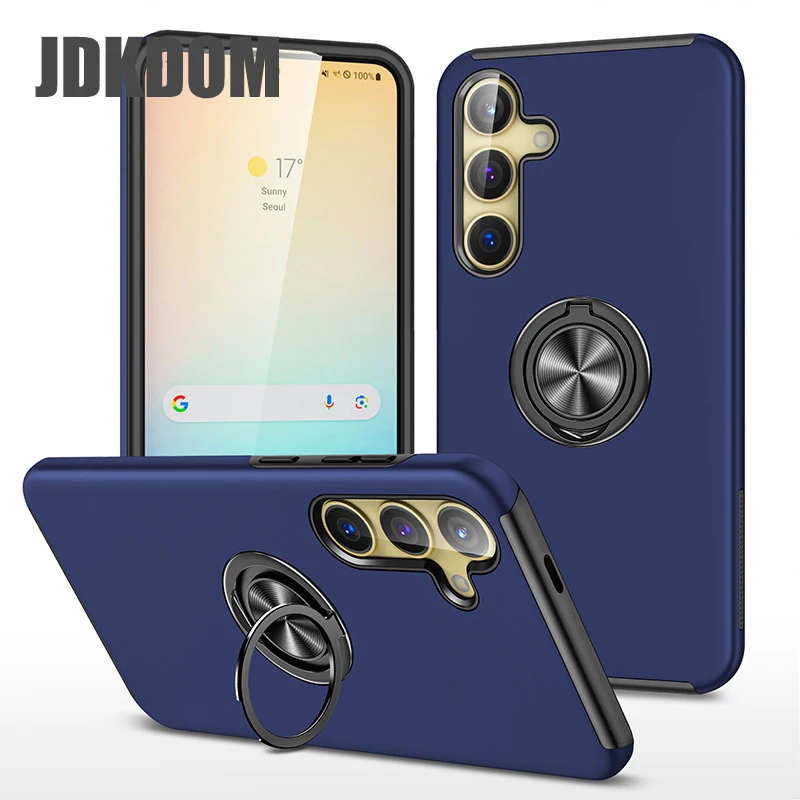 

Чехол JDKDOM с металлическим кольцом и кронштейном для Samsung Galaxy A17 A07 A56 A36 A26 A16 A06 A55 A35 A25 A15 A05 A05s Магнитный противоударный чехол