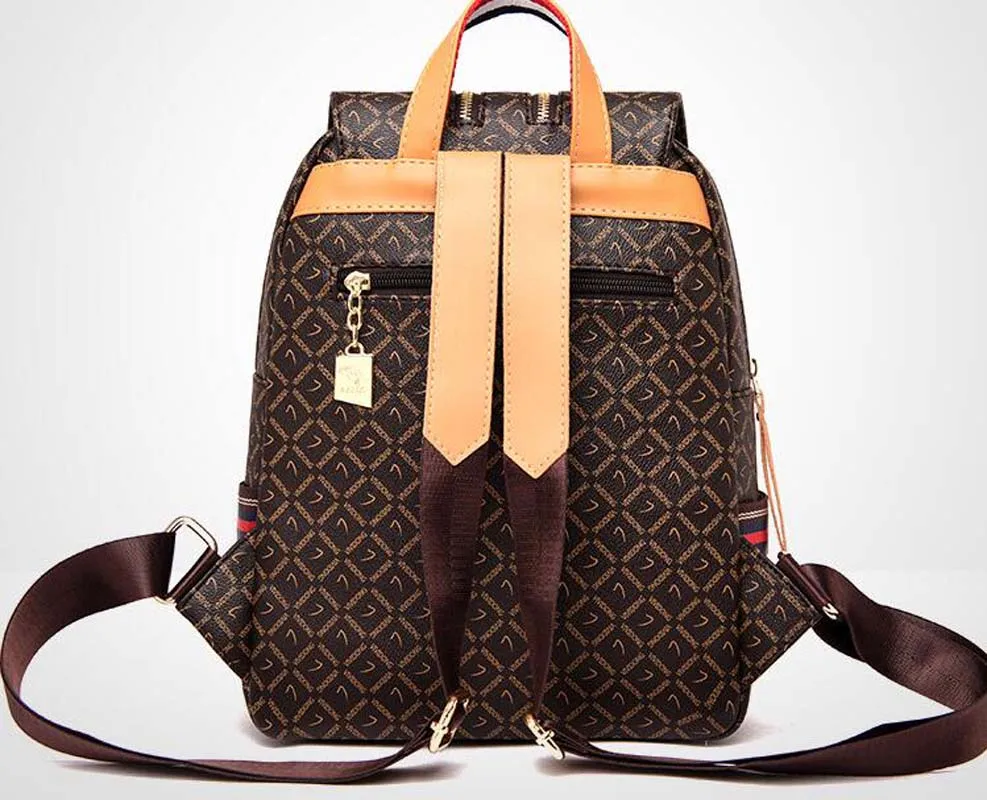 2025 New Women's Fashion Large Capacity Zipper Shoulder Bags High Quality Leather Backpack Ladies Casual Travel Backpacks