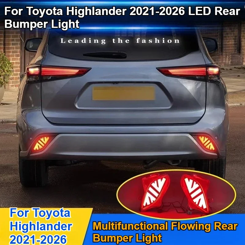 For Toyota Highlander 2021-2026 Car Rear Bumper Light Reflector LED Driving Brake Warning Light Turn Signal Navigation Light detail image 2