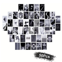 50pcs Wall Collage Kit Aesthetic Pictures,Black & White Photo Wall Collage Kit,Wall Art Room Decoration Teen Girls Bedroom Decor