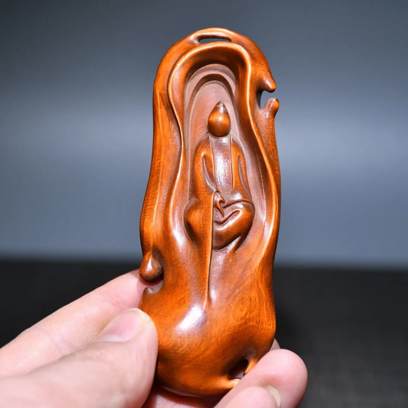 Chinese Collection Antique Wood Carving Exquisite Statue  Nice Art Work