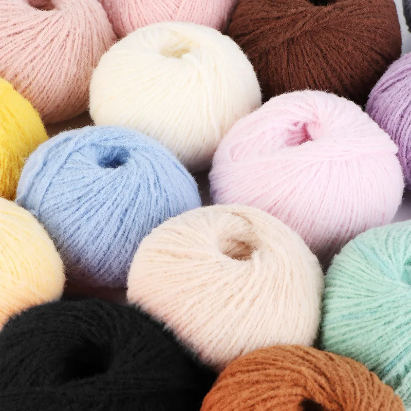 50G/Roll Hand Woven Soft Mohair Wool and Angora Cashmere Crochet Thread DIY Material Packaging Clothing Decoration