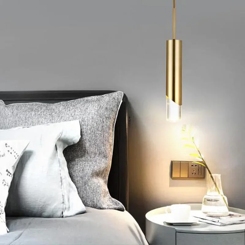 Modern Simples LED Pendant Light, Copper Gold Chandelier, Sala de jantar, Quarto, Cabeceira, Restaurante, Escadaria, Bar, Casa