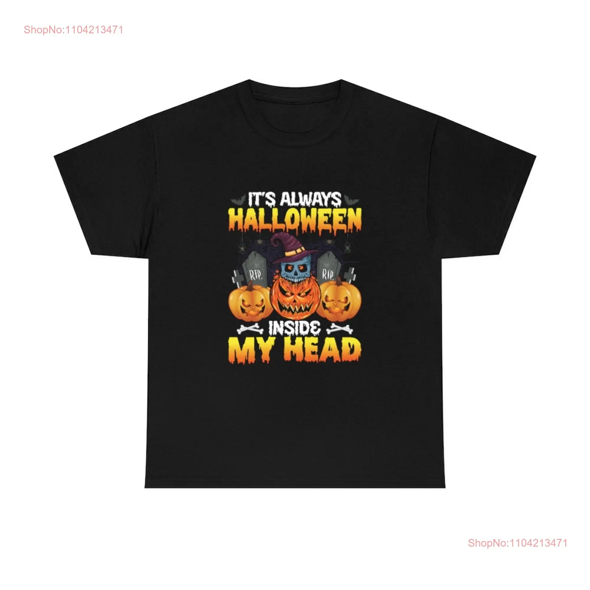 Halloween Inside My Head T Shirt Pumkin and Friends SweaT Active long or short sleeves