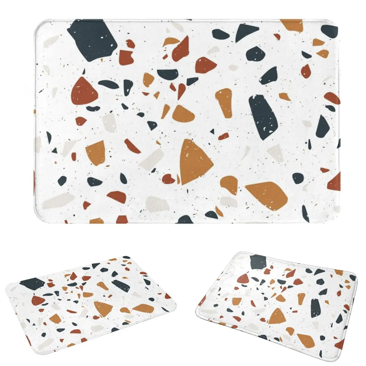 Terrazzo Stone Pattern Doormat Durable Carpet Rug Kitchen Entrance Home Floor Mat for Bedroom Footpad Mats
