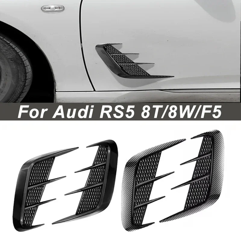 Shark Gills Side Fender Sticker Simulation Air Intake Trim For Audi RS5 8T 8W F5 Body Accessories