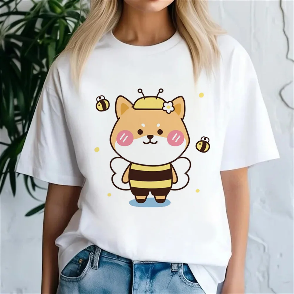 柴犬トップ tシャツガール通気性大学ヒップホップ原宿 2000 年代 tシャツ原宿 80 年代トレンディなヴィンテージ快適なグランジ